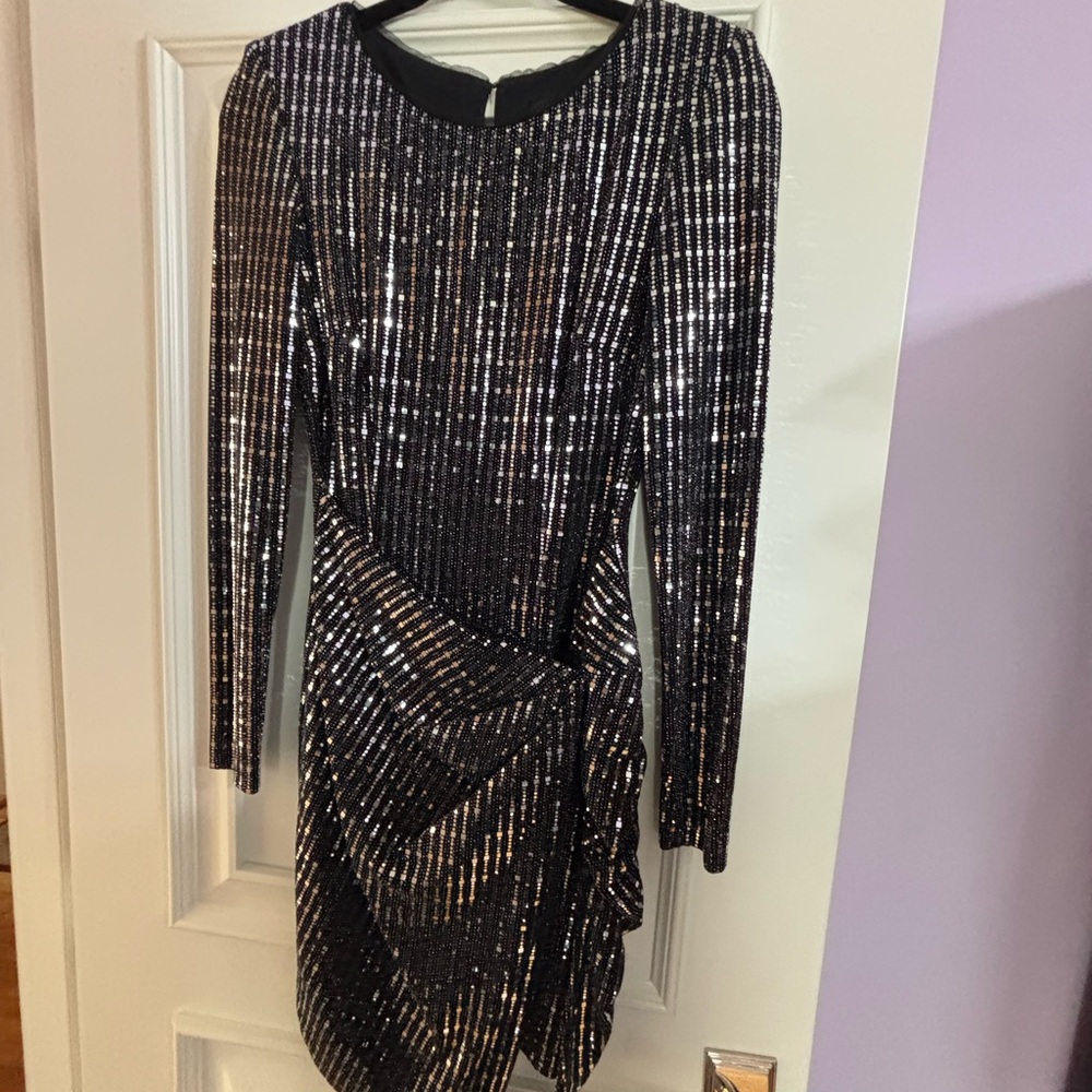 Elegant Black Sequin Dress